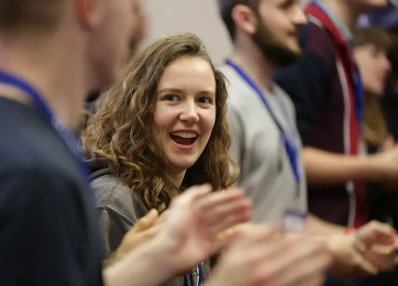 A happy young church group member