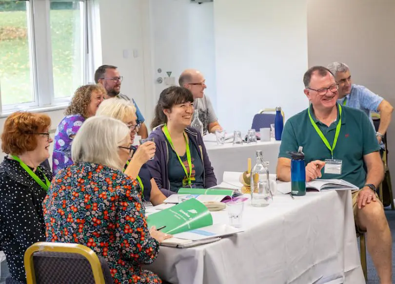 Church group sitting around a table