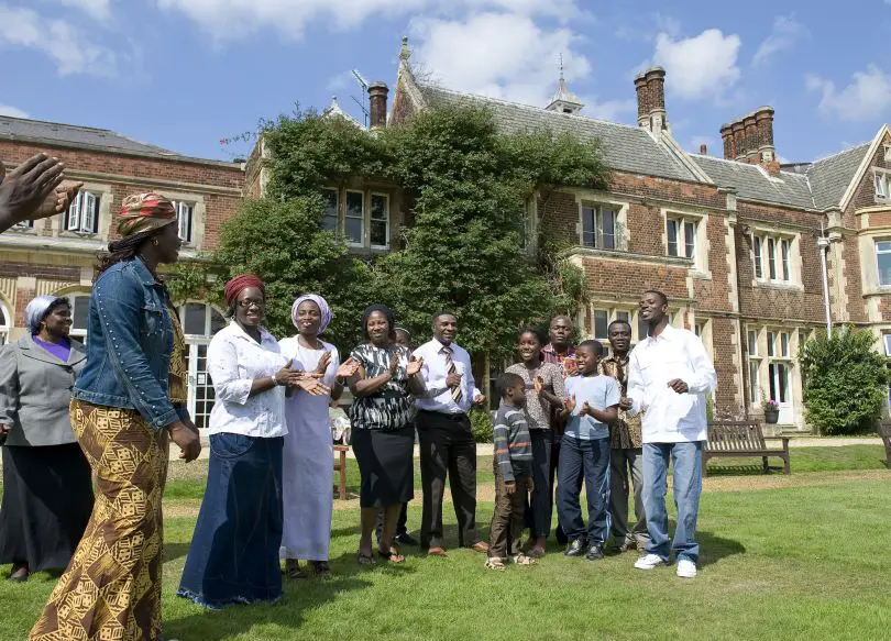 Church group meeting in the gardens