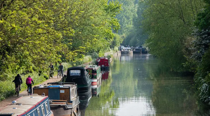 View of boats on a canal