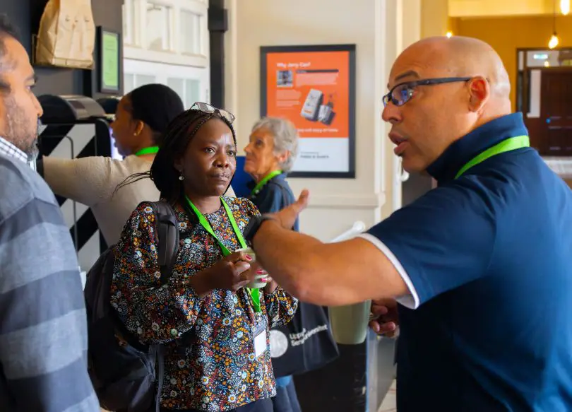 Delegates having a discussion