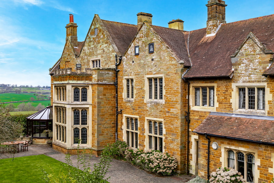 Our Northamptonshire venue, showing the beautiful manor house and surrounding country side