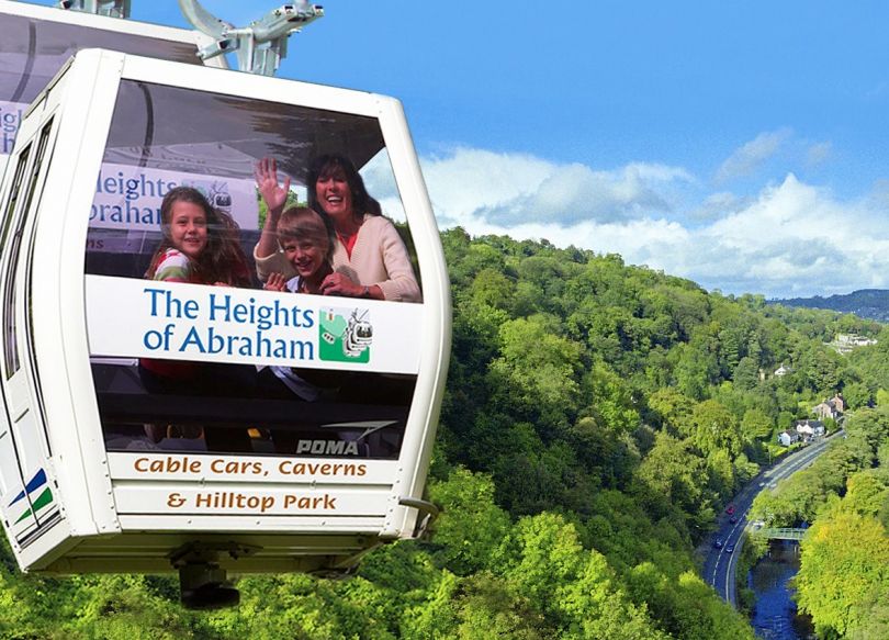 A family in a cable car